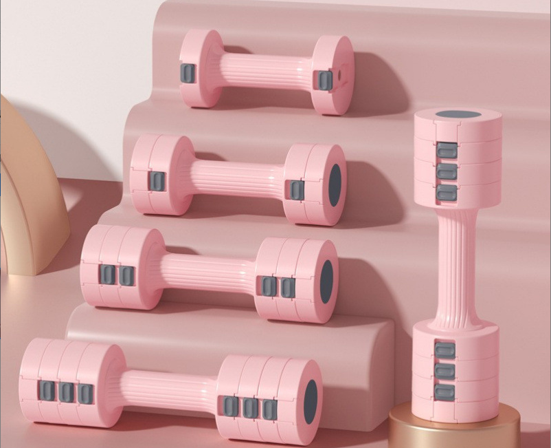 Wome's Adjustable Weight Dumbbells, Detachable Rubber-Coated Yoga Dumbbells For Home Use, Arm Slimmig, 5KG Pair Of_voghion.com